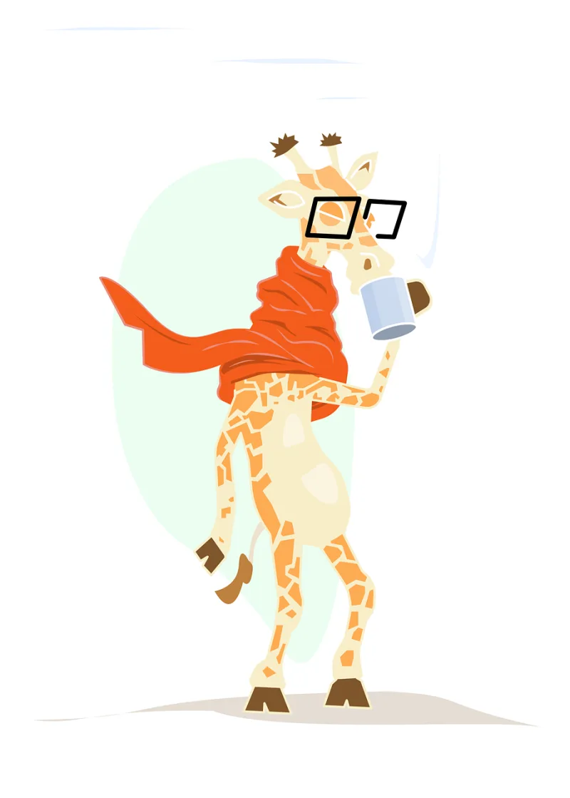 Giraffe Tea Nature Stickdatei – Essen & Trinken