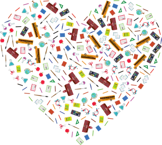 School Heart Love Stickdatei