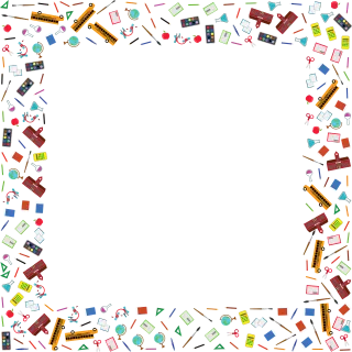 School Frame Border Stickdatei