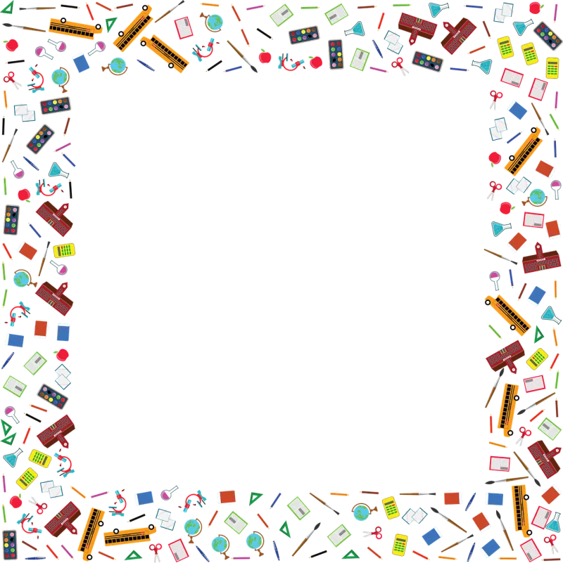 School Frame Border Stickdatei – Fahrzeuge
