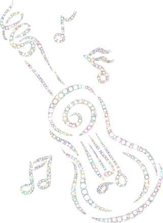 Guitar Music Circles Stickdatei