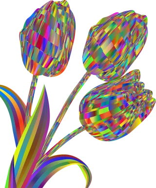 Tulips Flowers Psychedelic Stickdatei