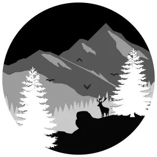 Mountains Deer Forest Stickdatei
