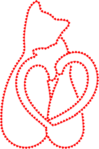 Cats Love Hearts Stickdatei
