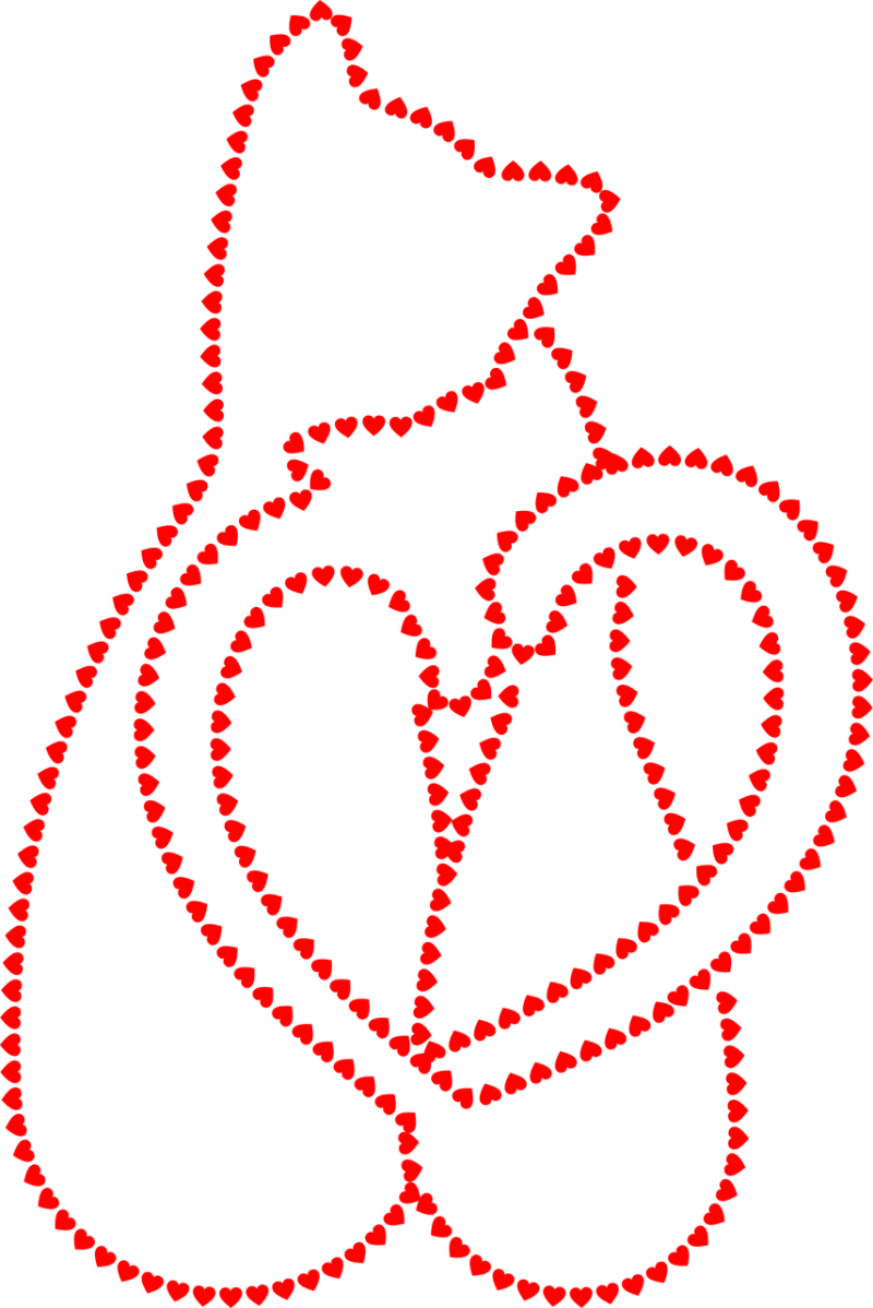 Cats Love Hearts Stickdatei – Herzen & Liebe