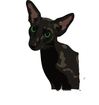 Oriental Cat Green eyes Stickdatei