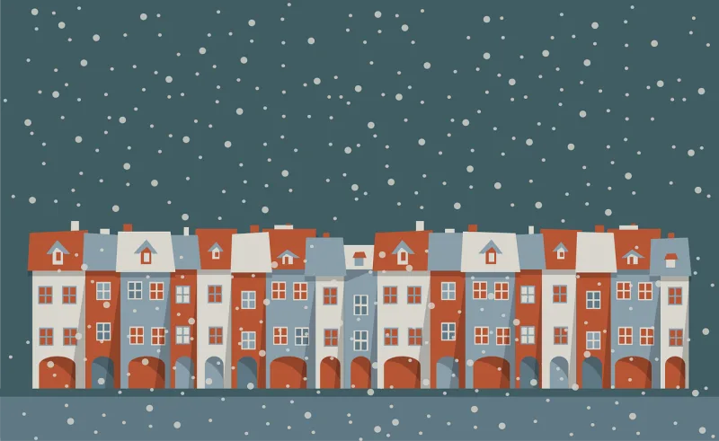 Houses Townhouses Terraced houses Stickdatei – Weihnachten