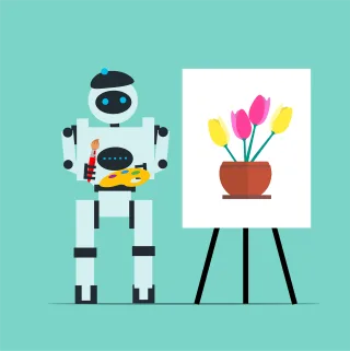 Robot Art Design Stickdatei – Kinder