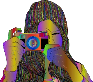 Woman Camera Photography Stickdatei