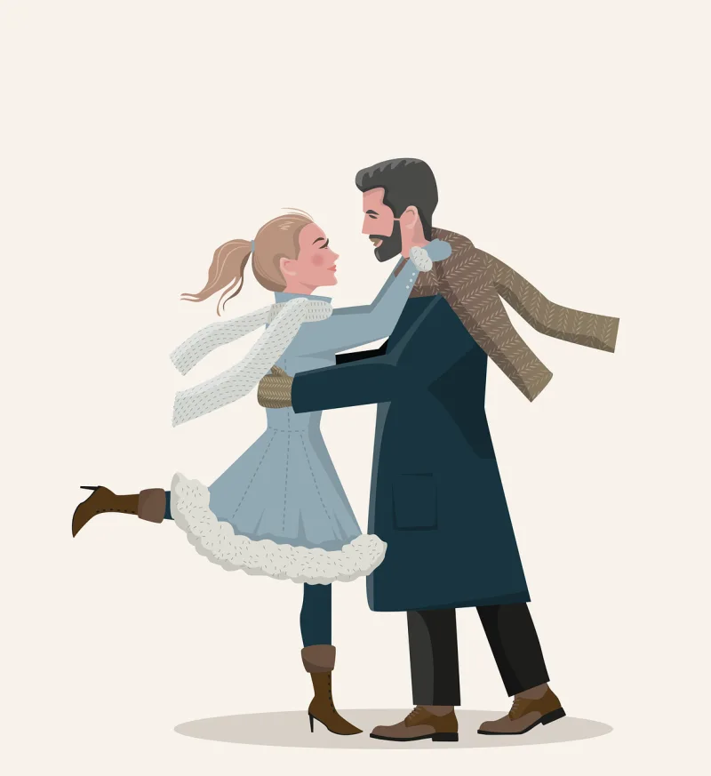 Couple Lovers In love Stickdatei – Weihnachten