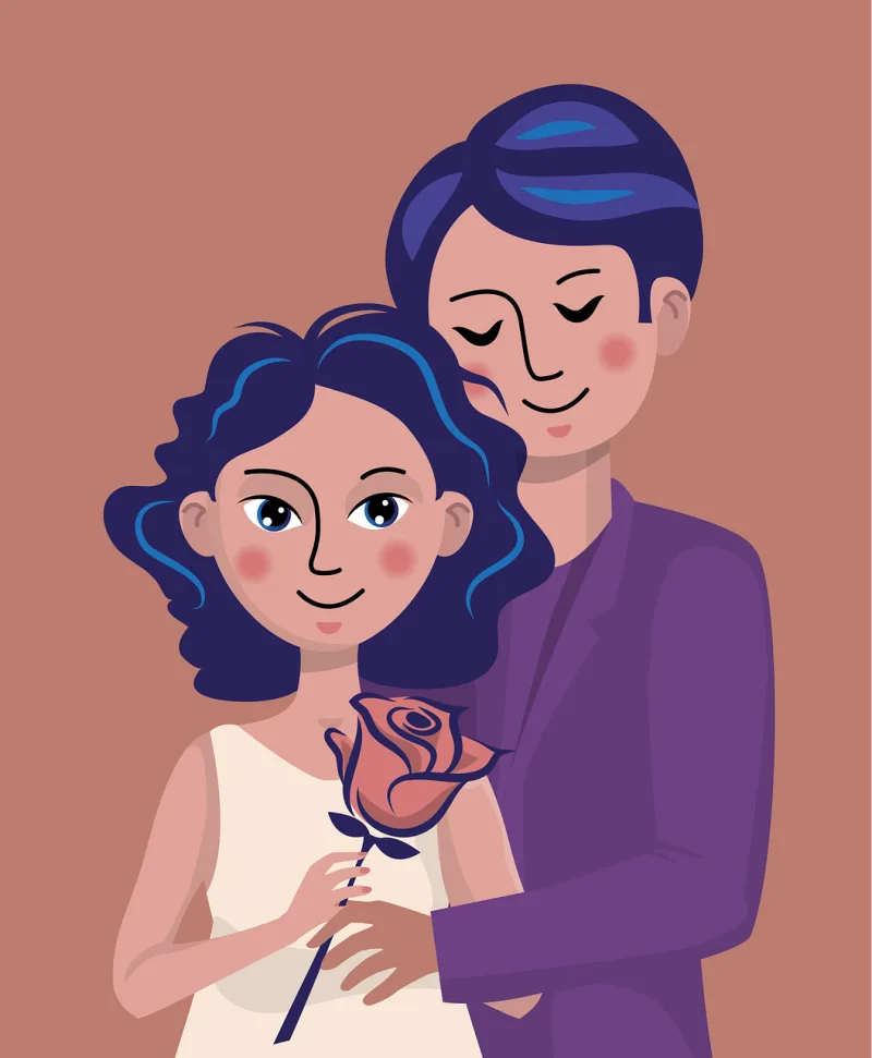 Couple Lovers Valentine's day Stickdatei – Herzen & Liebe
