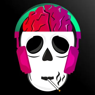 Brain Skeleton Skull Stickdatei