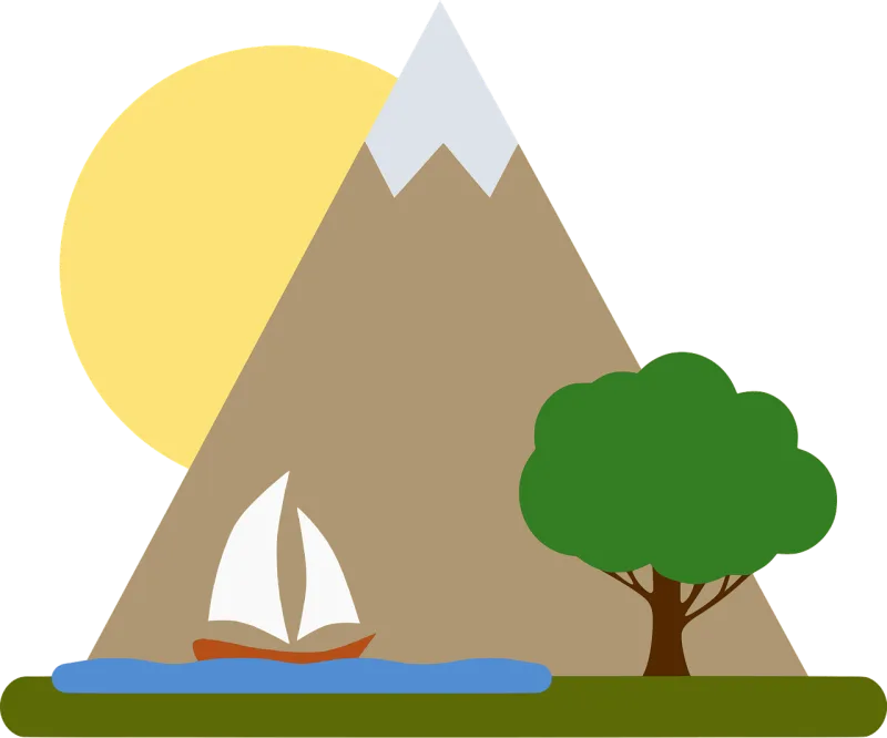 Mountain The needle Sail boat Stickdatei – Natur