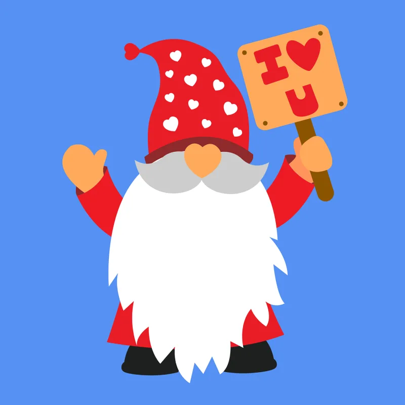 Gnome Love Heart Stickdatei – Herzen & Liebe