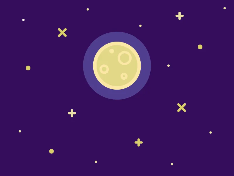 Moon Night Sky Stickdatei – Natur