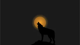 Wolf Moon Animal Stickdatei