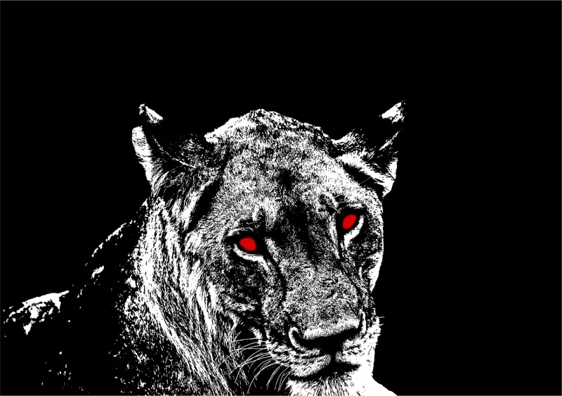 Lion Eyes Red Stickdatei – Tiere