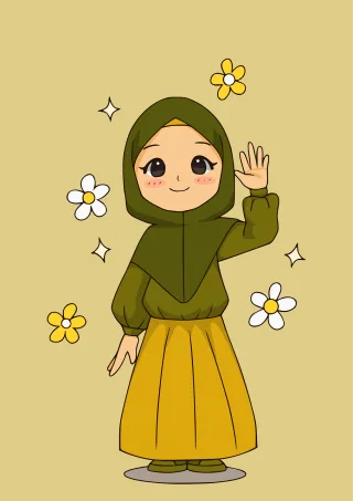 Muslim Hijab Child Stickdatei