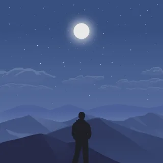 Man Night sky Nature Stickdatei