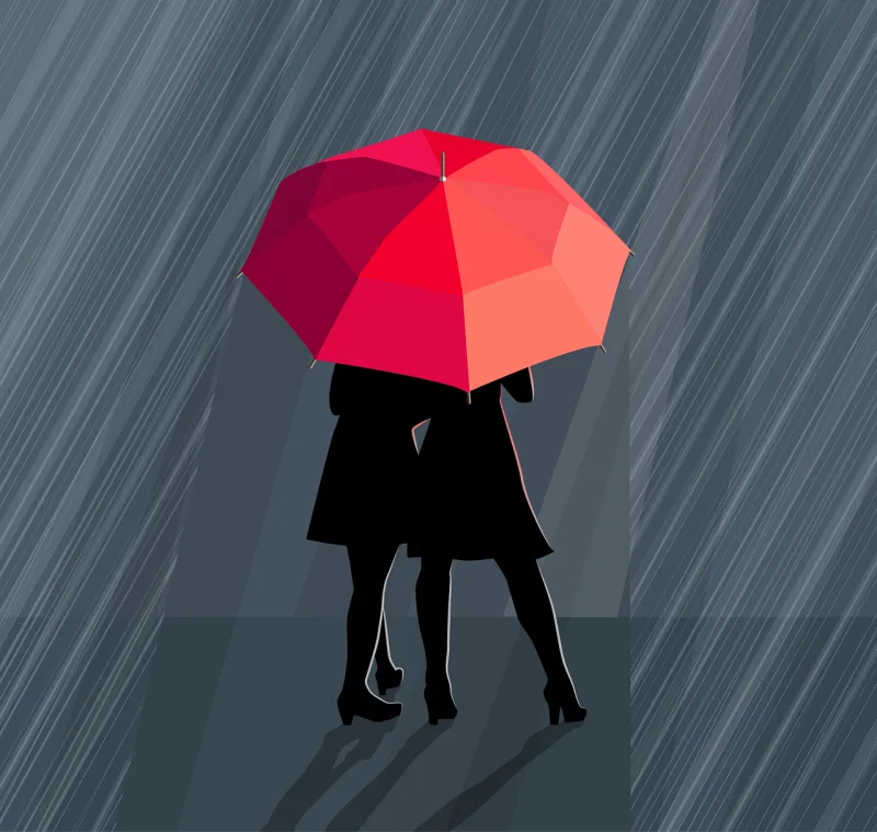 Rain Downpour Umbrella Stickdatei – Herzen & Liebe