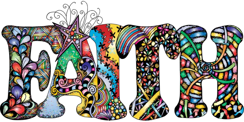 Faith Zentangle Typography Stickdatei – Kinder