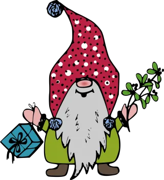 Gnome Drawing Christmas Stickdatei