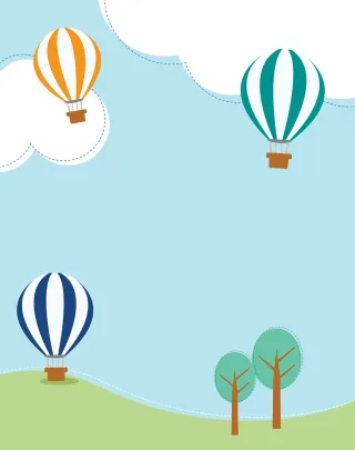 Balloons Trees Sky Stickdatei – Fahrzeuge