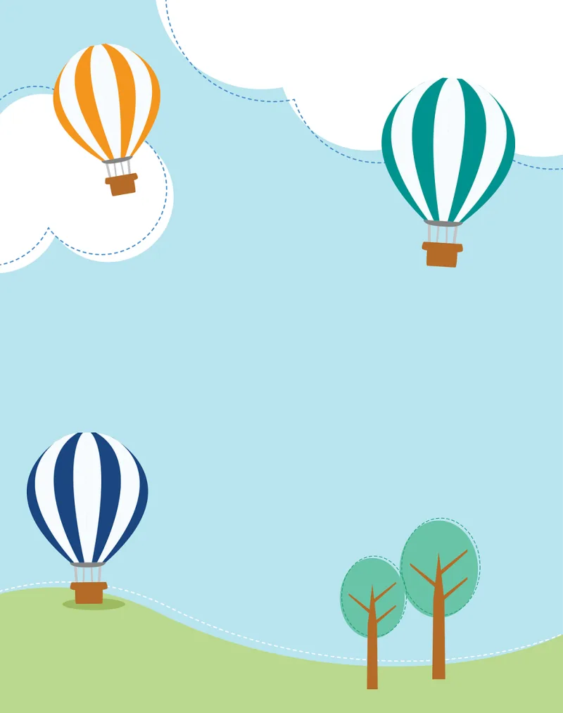 Balloons Trees Sky Stickdatei – Fahrzeuge