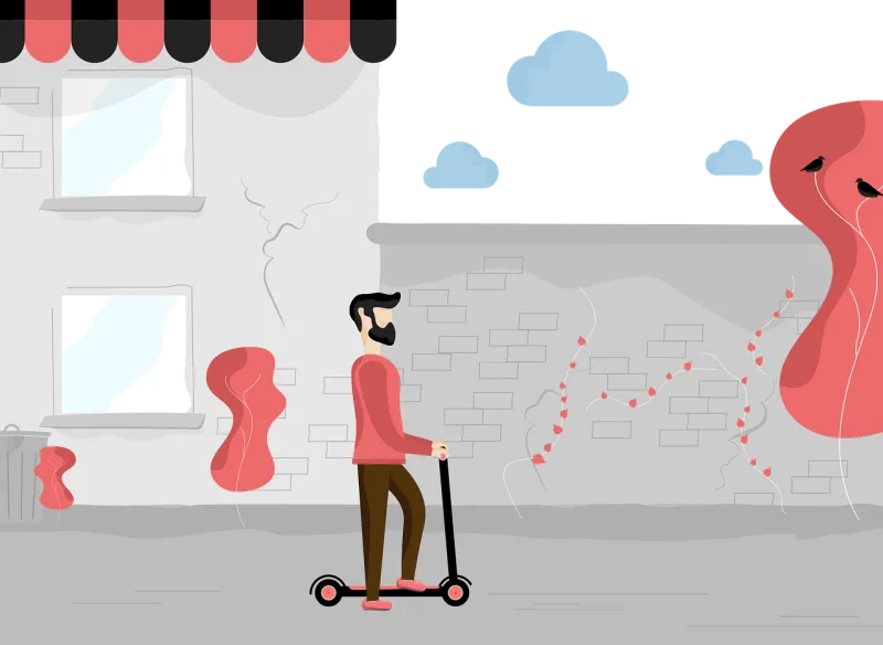 Scooter City Man Stickdatei – Natur