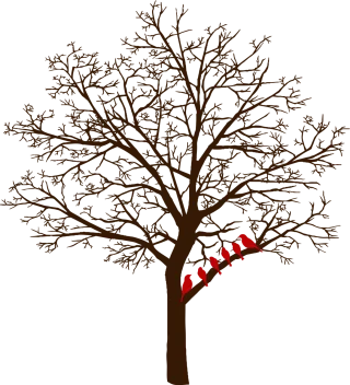 Tree Birds Oak Stickdatei