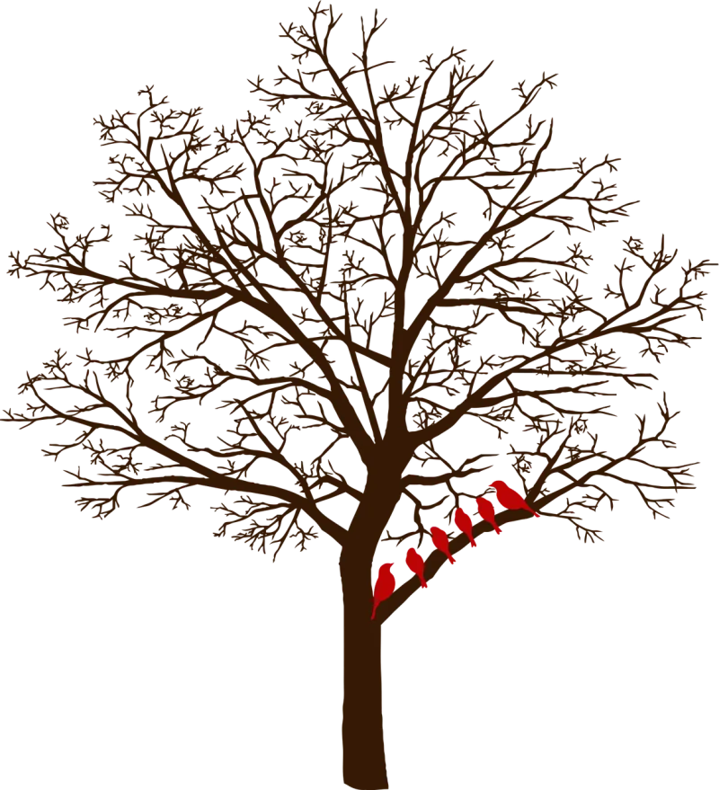 Tree Birds Oak Stickdatei – Weihnachten