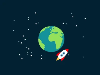 Rocket Space Earth Stickdatei