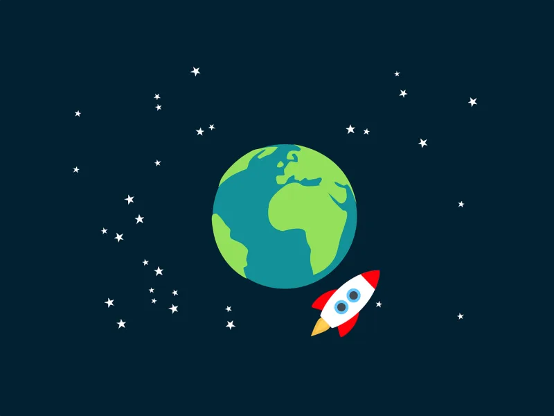 Rocket Space Earth Stickdatei – Kinder