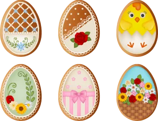 Easter eggs Cookies Nature Stickdatei