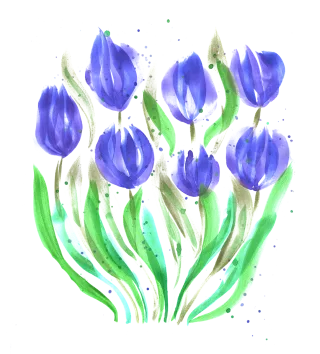 Tulips Flowers Watercolor Stickdatei