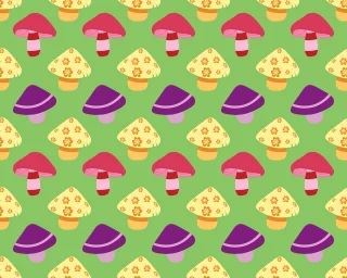 Mushrooms Pattern Colorful Stickdatei