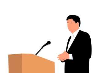 Public speaking Announcement Introduction Stickdatei