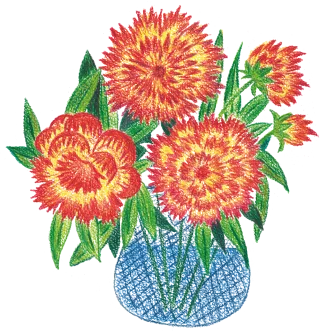 Flowers Vase Blue vase Stickdatei