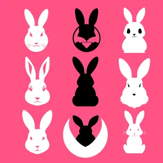 Rabbit Hare Silhouette Stickdatei