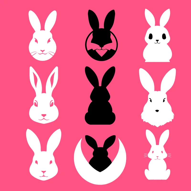 Rabbit Hare Silhouette Stickdatei – Tiere