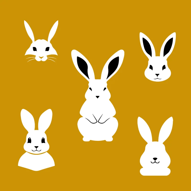 Rabbit Hare Silhouette Stickdatei – Tiere