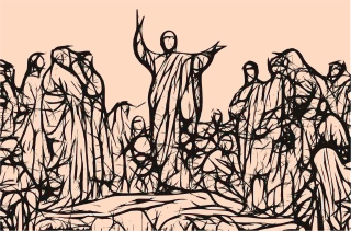 Sermon on the mount Christ Faith Stickdatei