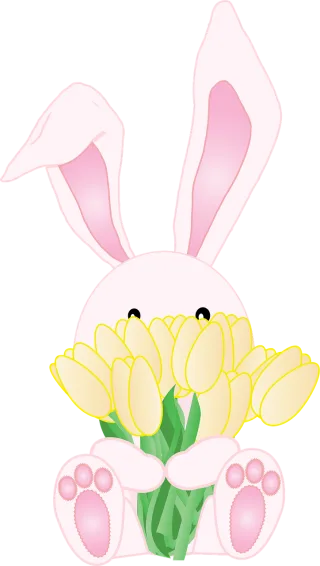 Easter Rabbit Tulips Stickdatei – Blumen