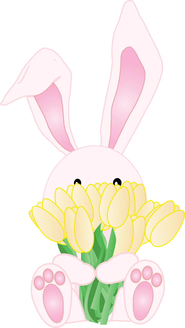 Easter Rabbit Tulips Stickdatei – Blumen