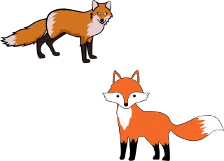 Foxes Animals Cartoon Stickdatei