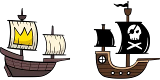 Ships Pirate ship Royal ship Stickdatei