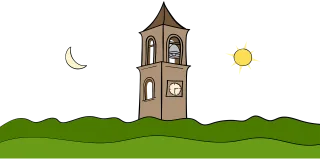 Church Church tower Moon Stickdatei
