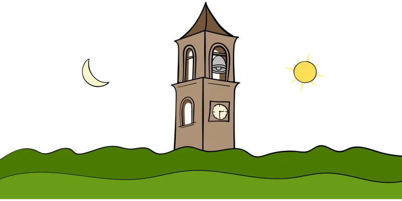 Church Church tower Moon Stickdatei – Natur