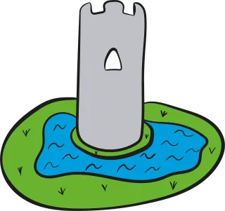 Tower Castle Lake Stickdatei