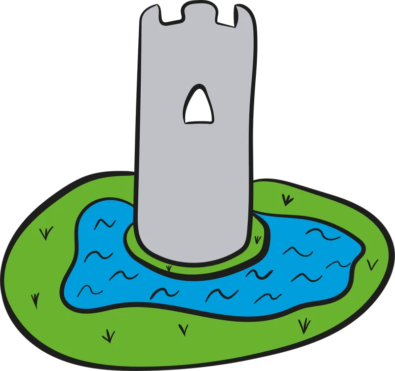 Tower Castle Lake Stickdatei – Kinder